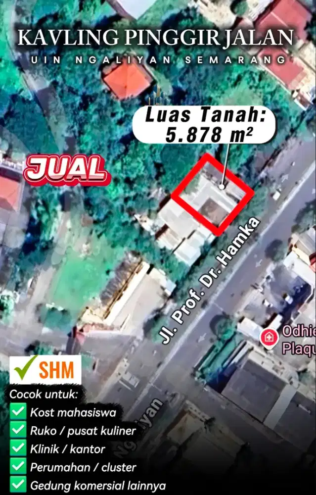 Dijual TANAH STRATEGIS DEPAN KAMPUS UIN SEMARANG BARAT