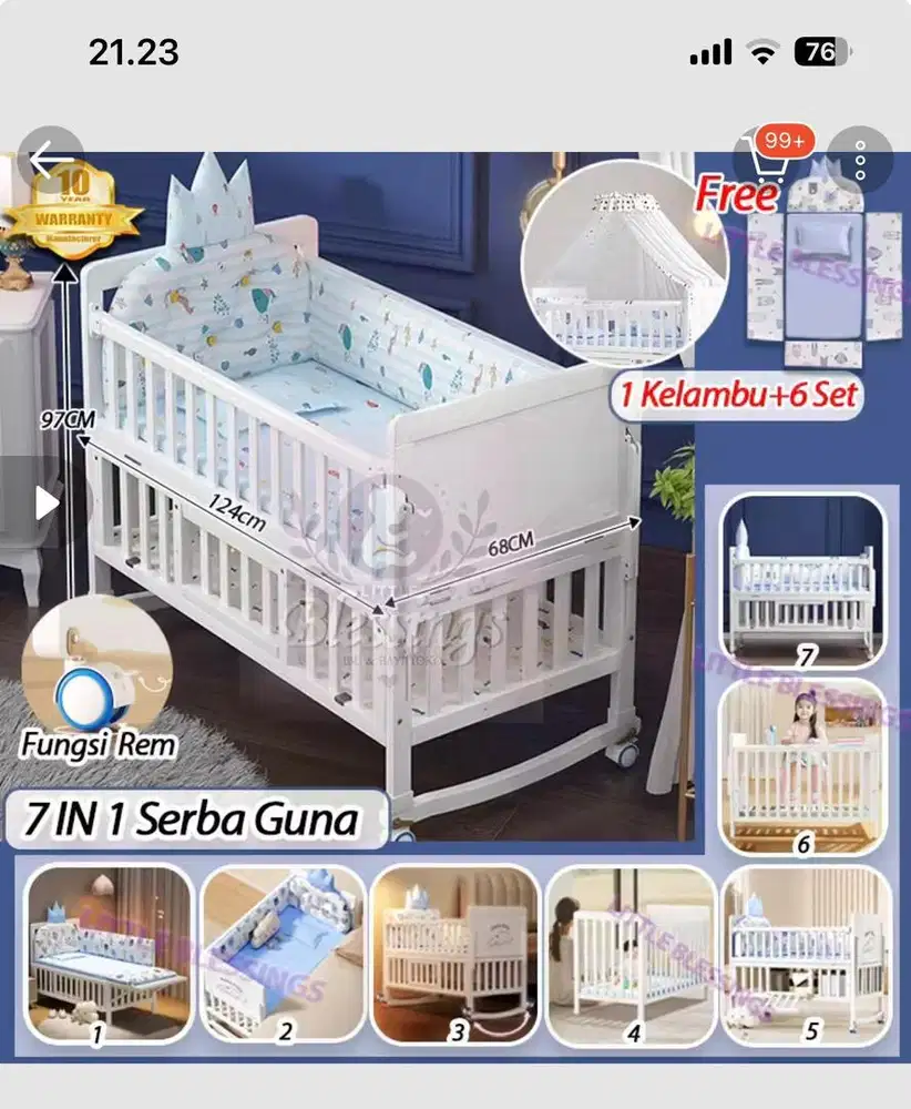 Dijual crib bayi dari kayu bayi serbaguna