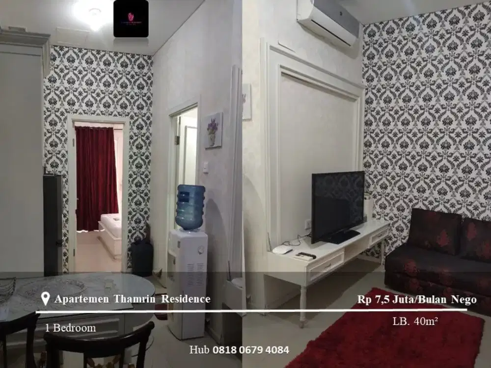Disewakan Apartement Thamrin Residence Low Floor 1BR Furnished