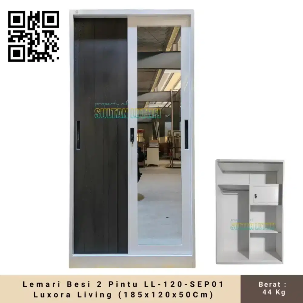 Lemari Besi 2 Pintu LL-120-SEP01 Luxora Living (185x120x50Cm)