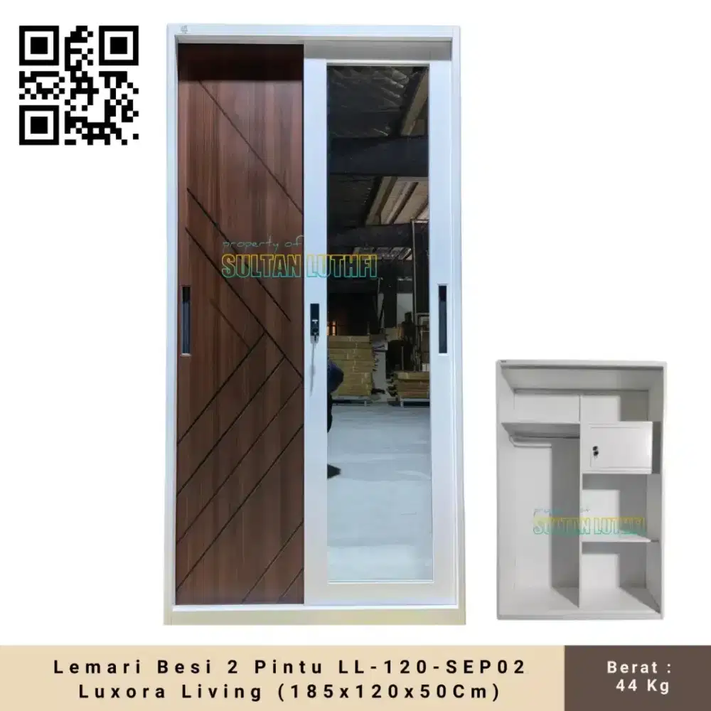 Lemari Besi 2 Pintu LL-120-SEP02 Luxora Living (185x120x50Cm)