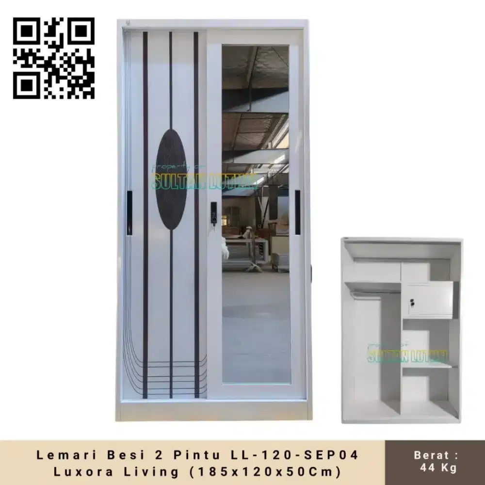 Lemari Besi 2 Pintu LL-120-SEP04 Luxora Living (185x120x50Cm)