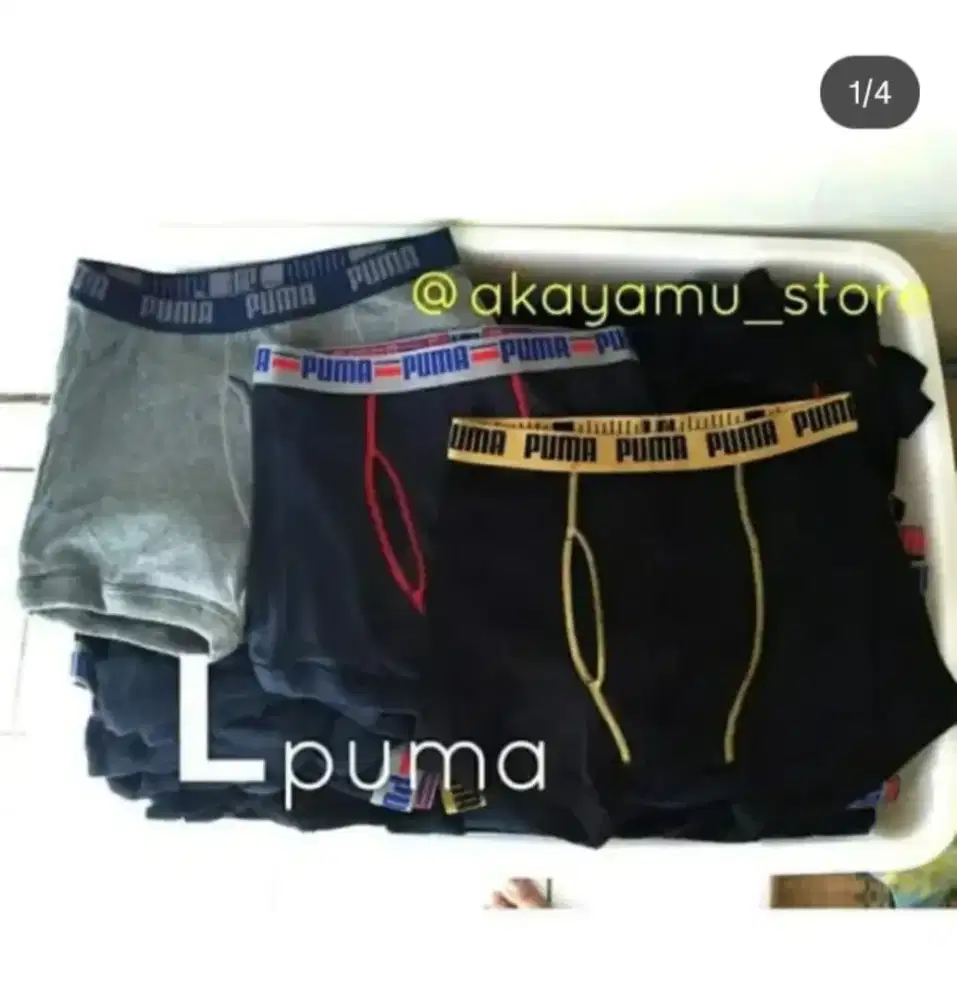 3pcs Boxer puma celana dalam pria katun adem