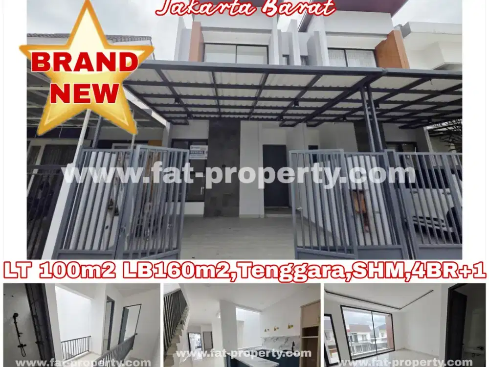BRAND NEW!Dijual rumah baru di Metland Puri,JakBar LT100m2 LB160m2,Tenggara,4BR+1,SHM