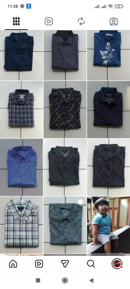 2pcs Kemeja pria kemeja sisa eksport panjang pendek mix