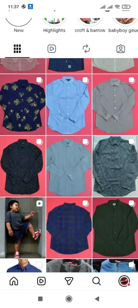 Kemeja panjang pria polos motif branded