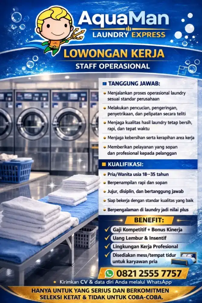 Walk in Interview - Karyawan Laundry
