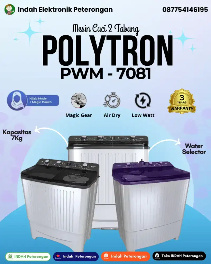 Mesin Cuci Polytron PWM-7081