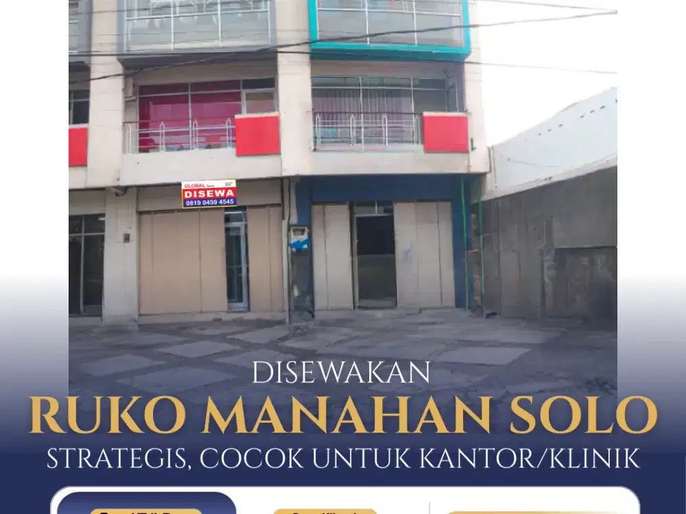 Disewakan Ruko Strategis Manahan Solo