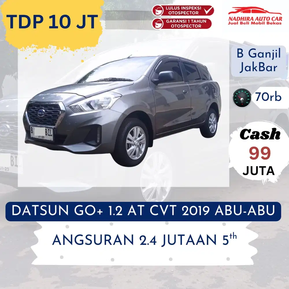DP 10 Juta Datsun GO+ 1.2 AT CVT 2019 Abu-abu