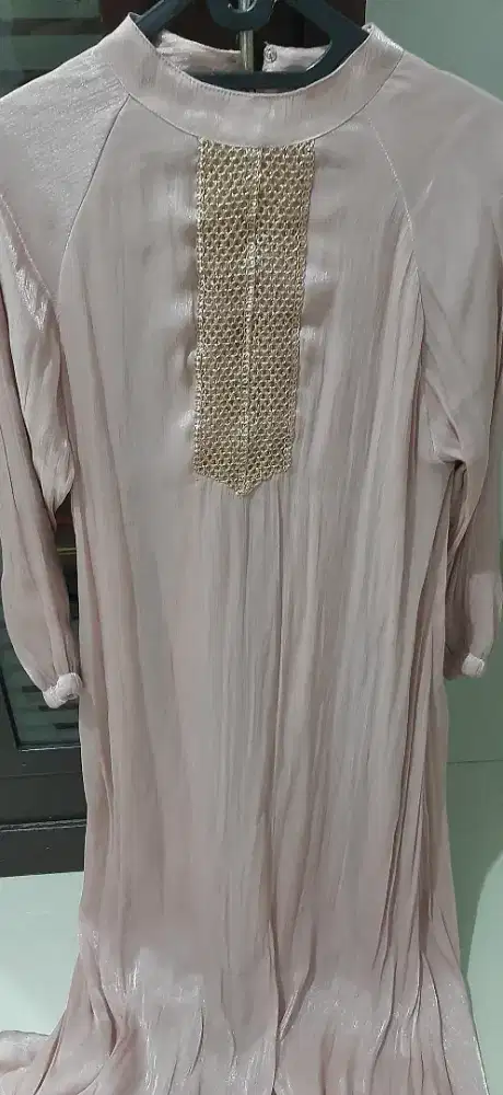 dijual baju muslim model kaftan warna dusty pink