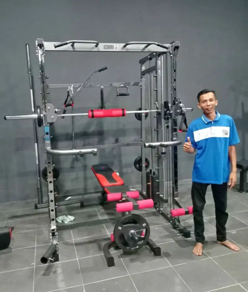 FREE PLAT BEBAN RUBBER 40 KG SMITH MACHINE TL 022 ALAT FITNESS
