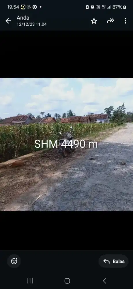 Di jual tanah di kec. Gedung harapan depan jalan