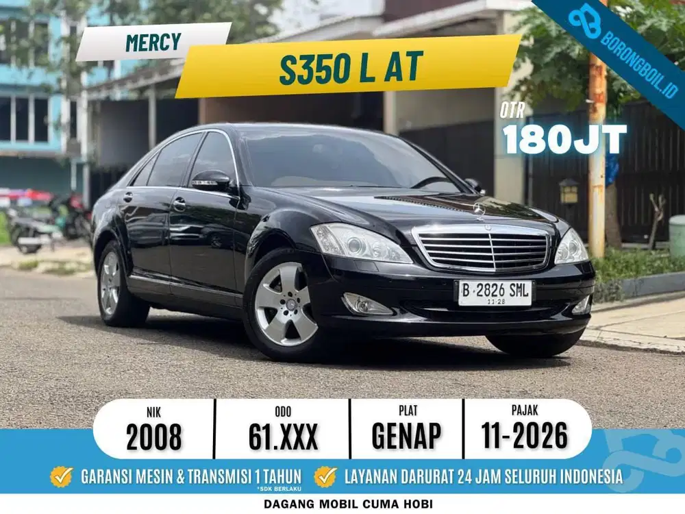 MERCY MERCEDES BENZ S350 MATIC 2008 HITAM KM 60RB REAL