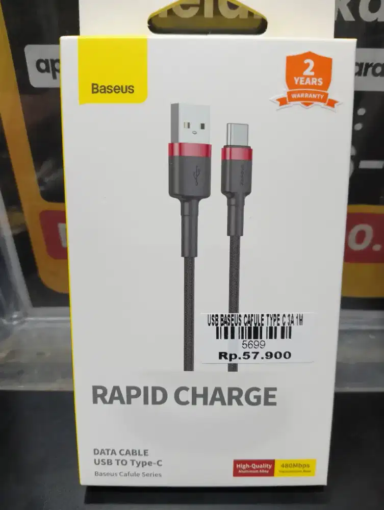 USB BASEUS CAFULE TYPE C 3A 1M | ATLANTIS DAHSYAT