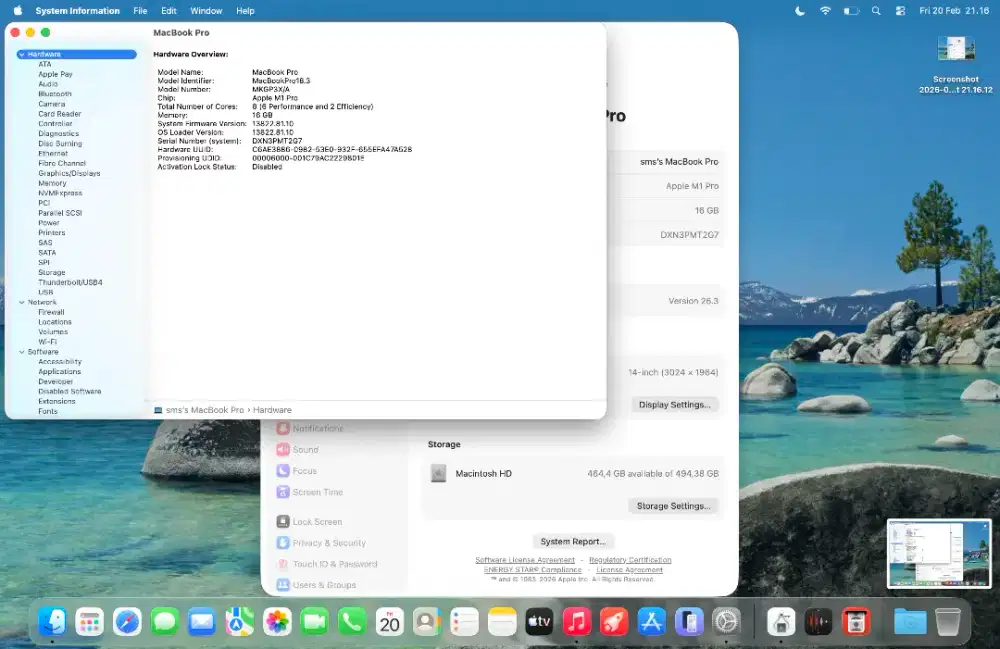 Macbook pro m1 pro 14 inch 16/512 (unit only)