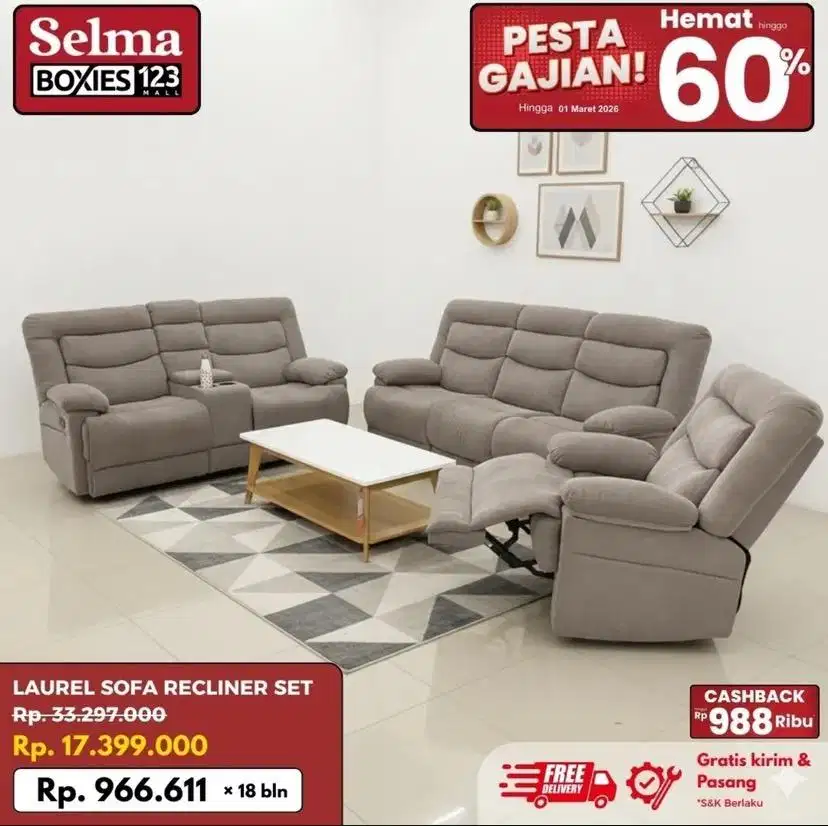 Sofa set santai selma promo murah ramadhan