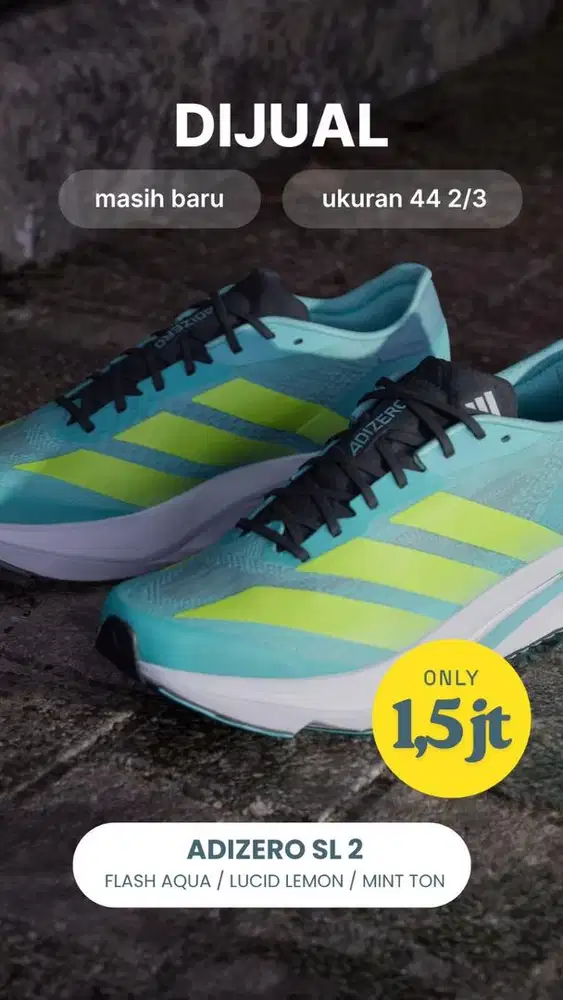 DIJUAL CEPAT!!! Adidas Men Running Shoes Adizero SL2 Sepatu Lari Pria