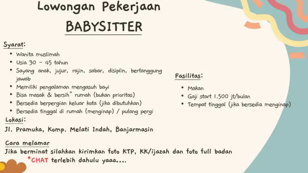 Dicari. Baby sitter/ART