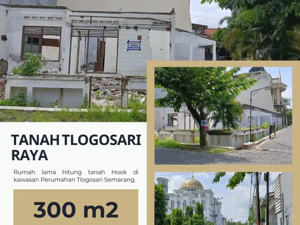 Tanah Siap Bangun Hook Strategis Bebas Banjir Jalan Tlogosari Raya Semarang