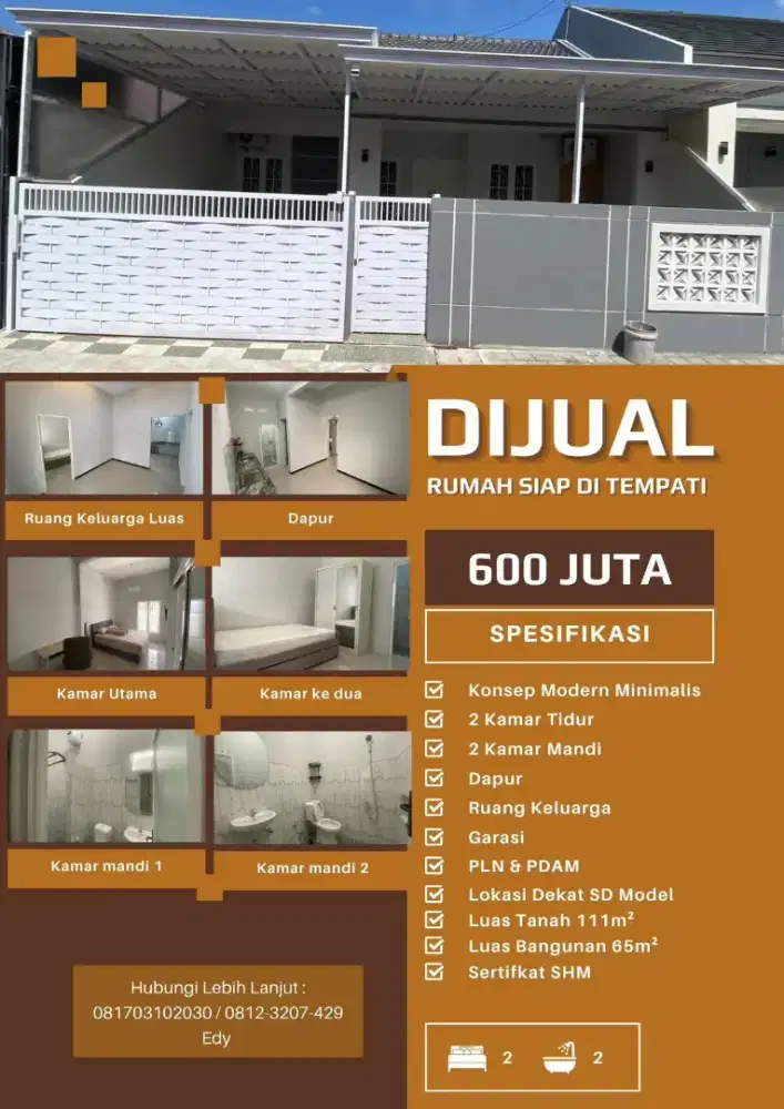 Dijual Rumah baru bangun Februari 2025 dekat SD Model Banyuwangi