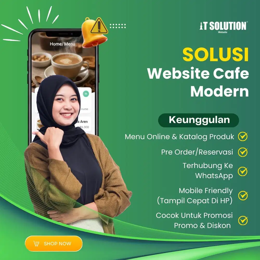 Solusi website Cafe Modern Siap Pakai