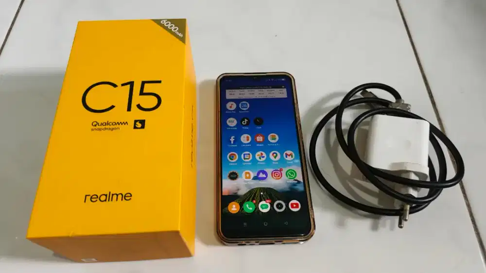Hp Realme C15 Mulus Fullset Chipset Qualcom Baterai 6000mah