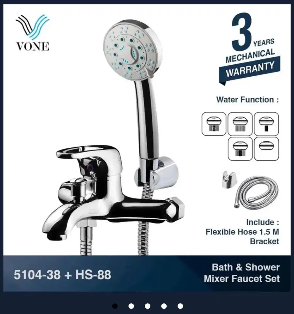 2 X 1 Vone Kran 5104-38 Bathup S/L + hs-88 Chrome