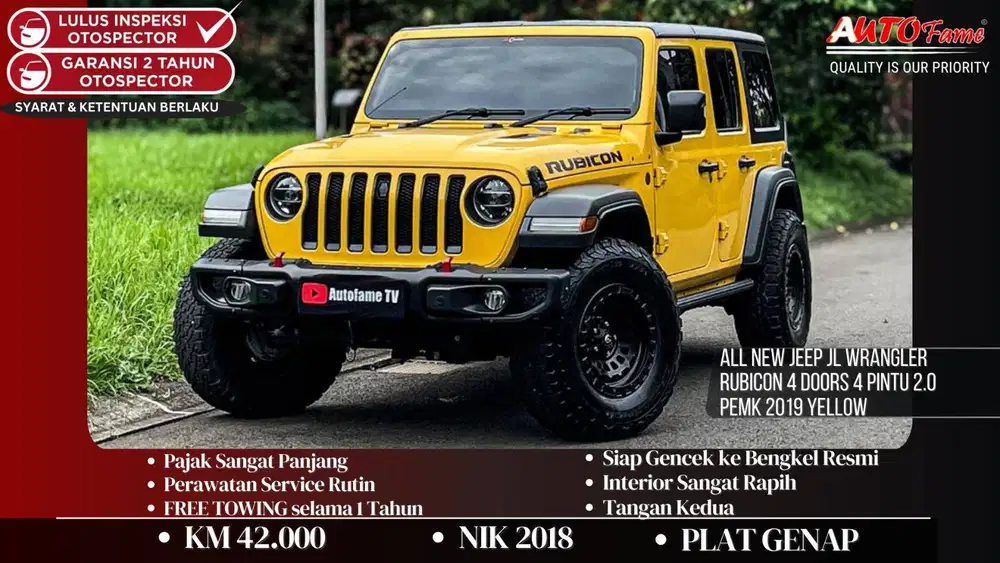 Jeep JL Wrangler Rubicon 4 Doors 4 Pintu 2.0 NIK 2018