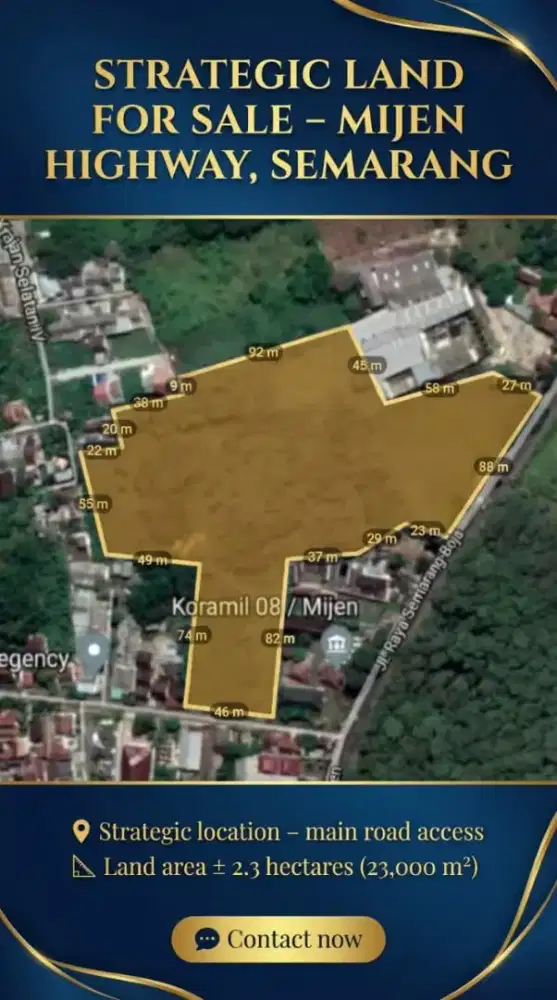 TANAH STRATEGIS JALAN RAYA MIJEN BSB SEMARANG