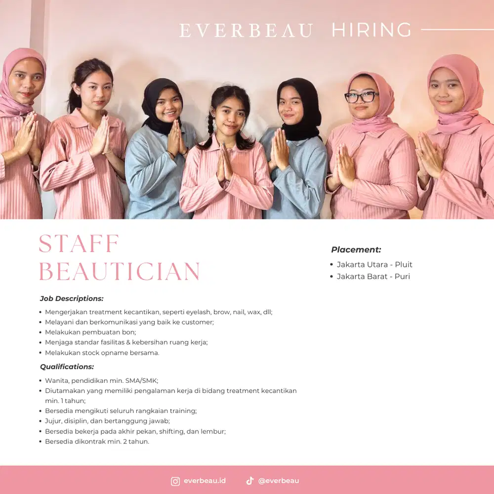 Loker untuk daerah Jakarta Barat dan Jakarta Utara