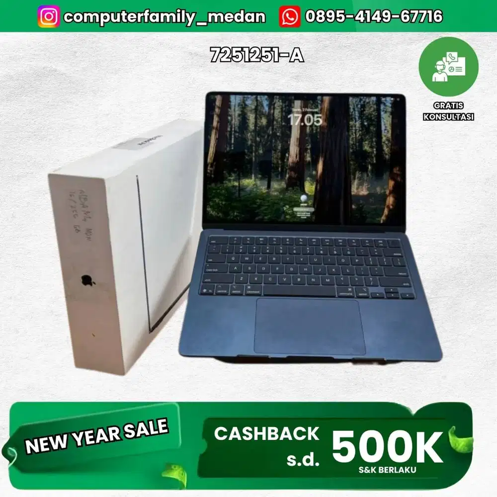 MACBOOK APPLE AIR CHIP M4 RAM 16/256GB FULLSET IBOX