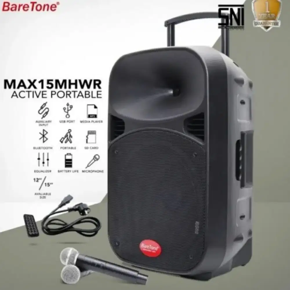 SPEAKER PORTABLE BARETONE MAX 15MHWR