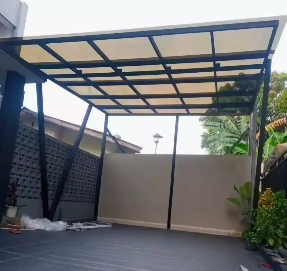 Pasang kanopi hollow atap solerflat