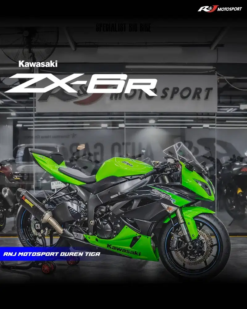 Kawasaki ZX6R ZX6 ZX 6 Nik 2011 Odo 300an Perak Knalpot Akrrapovic
