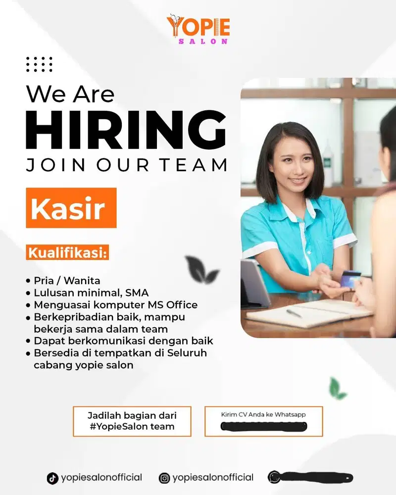 Yopie Salon membuka lowongan kerja di Padang