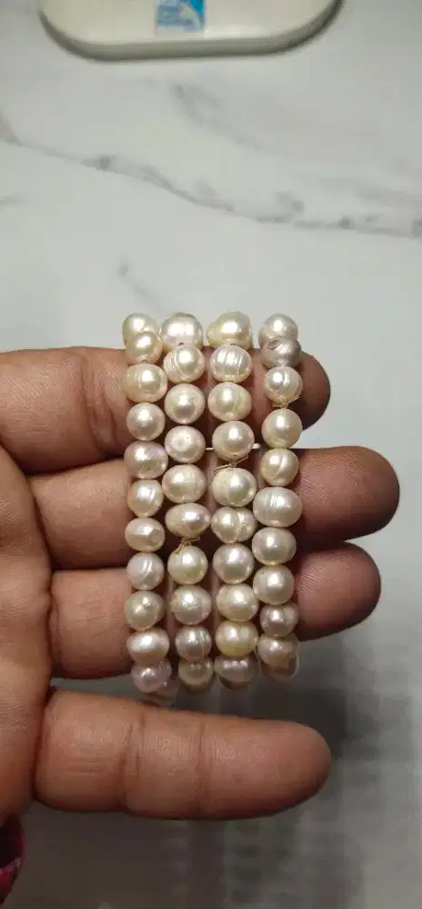 Natural Gelang Mutiara Barok Air Laut Origin Lombok Pjg Est 20Cm
