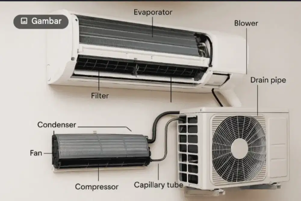 Teknisi jasa AC. Perbaikan/Perawatan AC