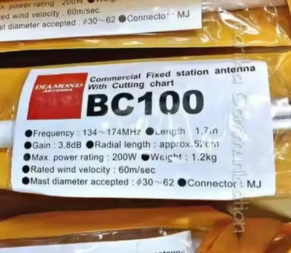 Antena Radio Base Diamond BC100 VHF 134 174 Mhz Original Base Station