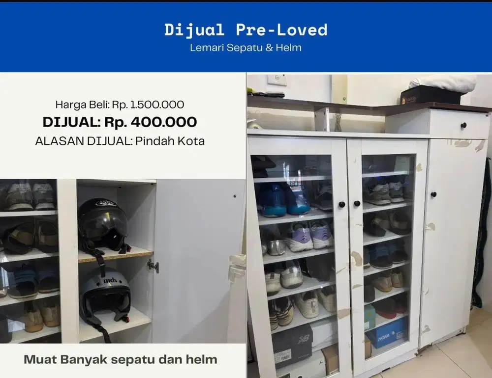 lemari sepatu dan helm