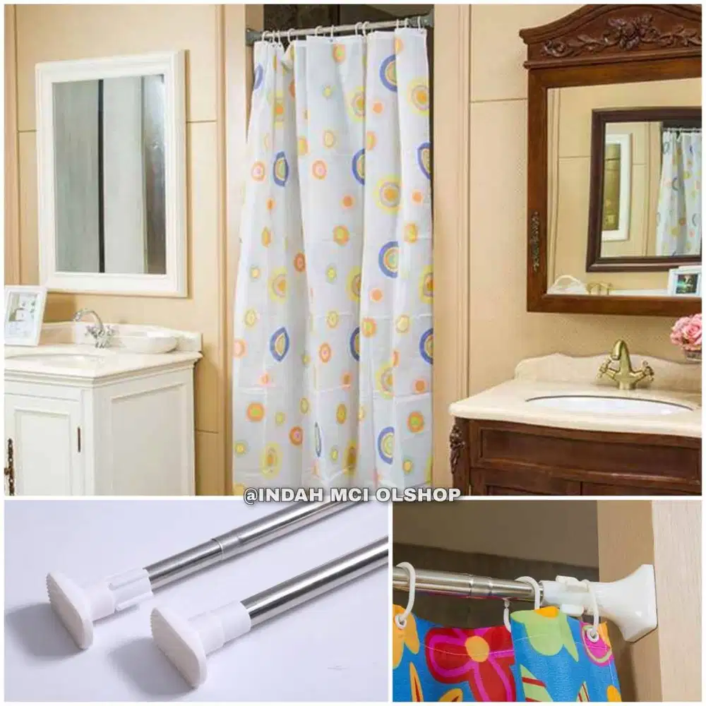 Tiang Flexible Stainless / Tiang Tirai Shower Gorden