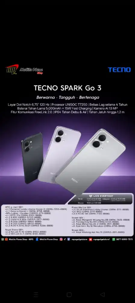 Hape 1 jutaan ram 4/128 bisa cicilan dan kredit