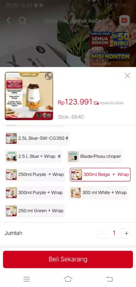 Food chopper kaca samono blender MPASI samono