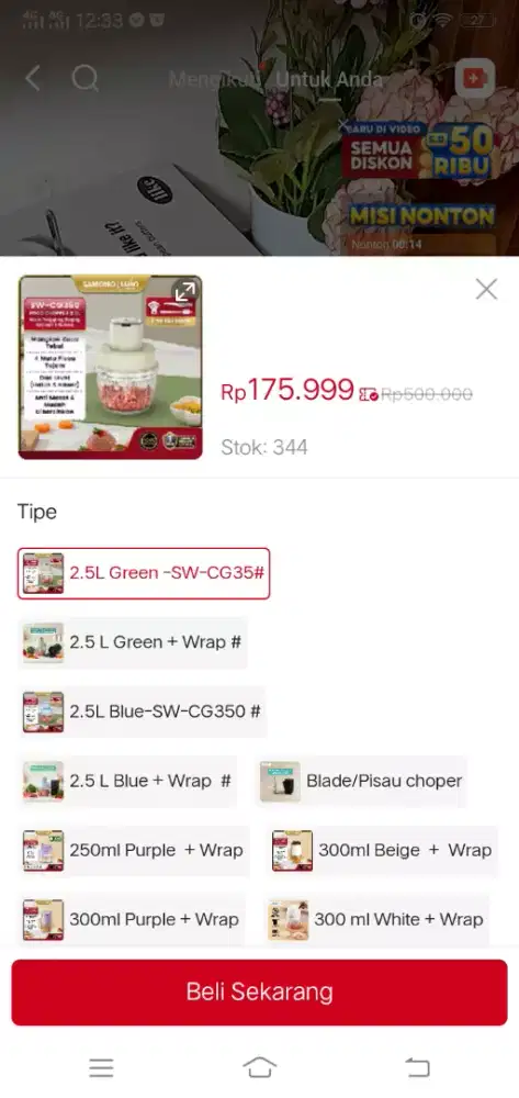 Blender bumbu daging chopper daging bumbu MPASI kaca garansi