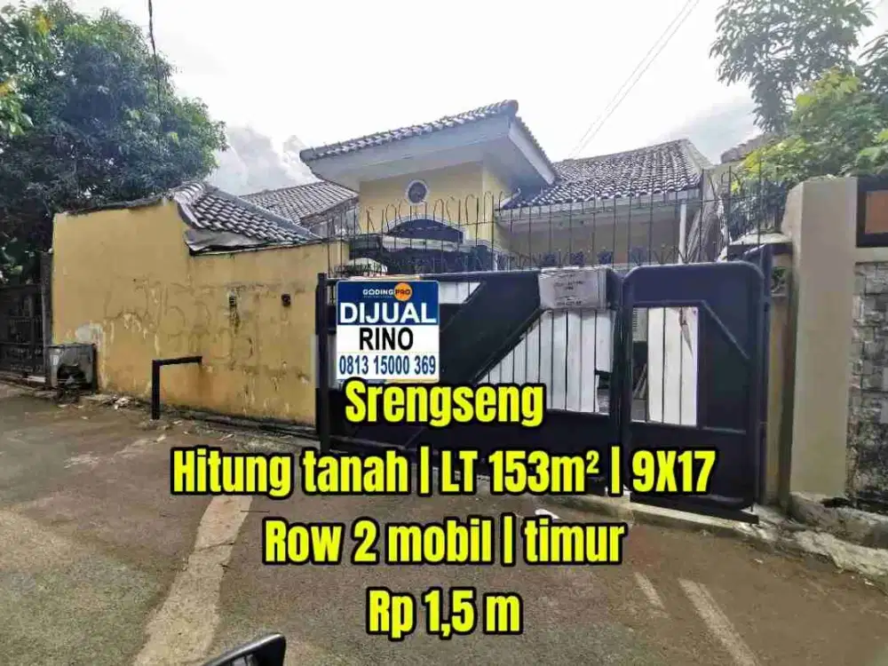 MURAH! Tanah 153 m² (9x17) Srengseng Jakarta Barat – Hitung Tanah, Bebas Banjir, dekat jalan raya Srengseng