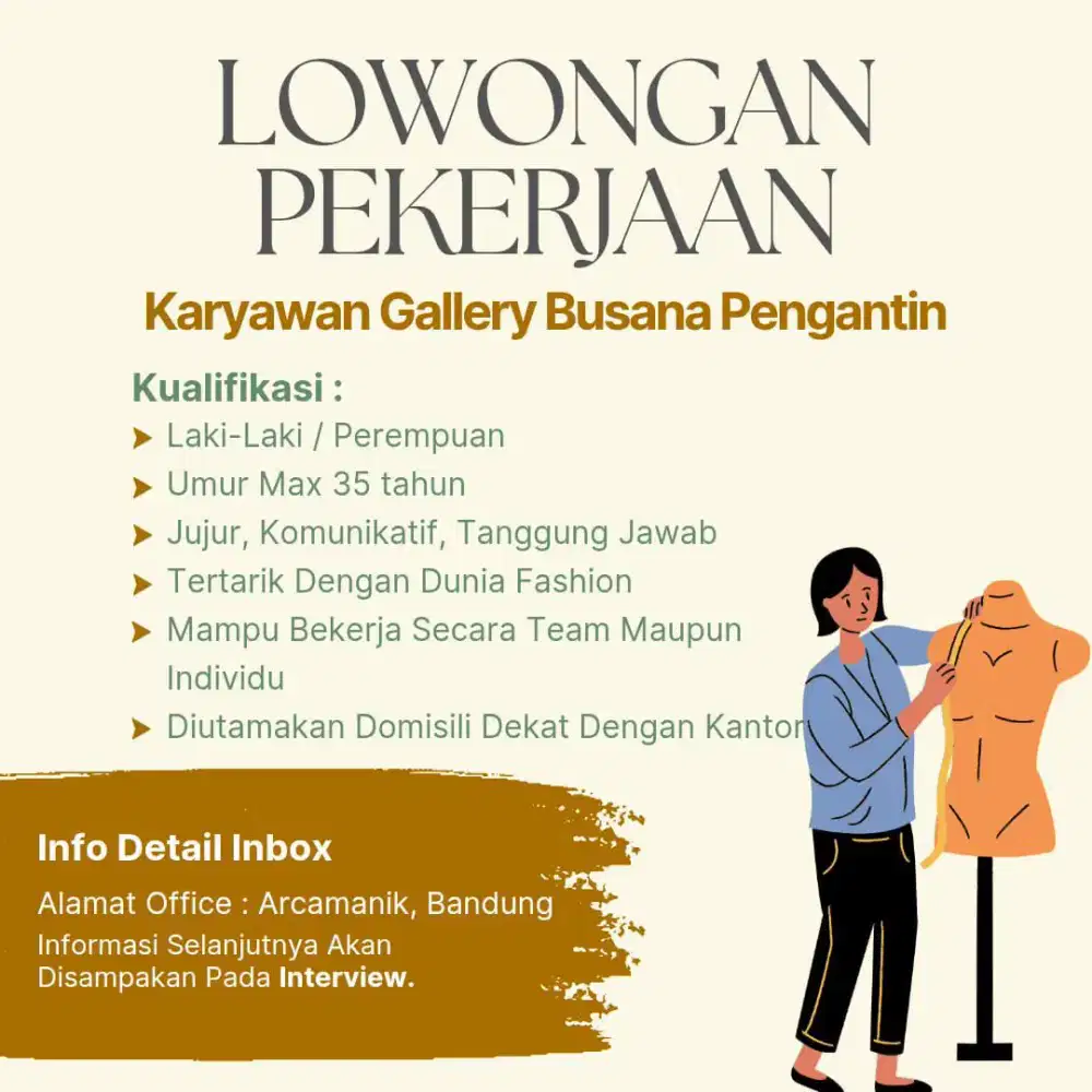 INFO LOKER, MINAT / INFORMASI LEBIH LANJUT INBOK