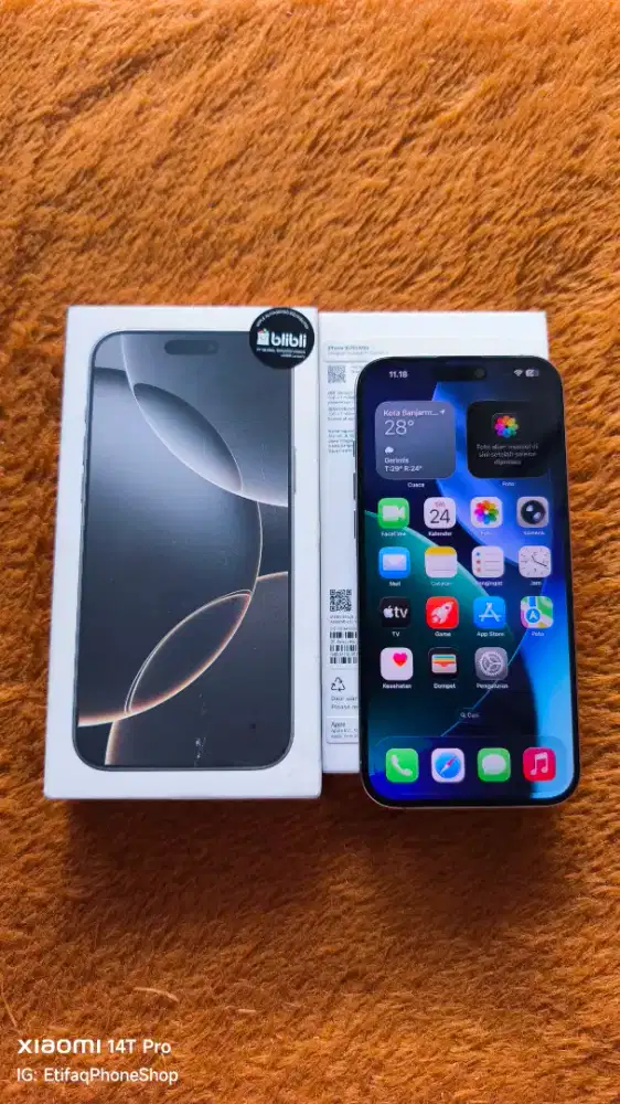 iPhone 16 Pro Max Baru 8bulan Garansi iBox Fulset Ori ip 16pro ProMax
