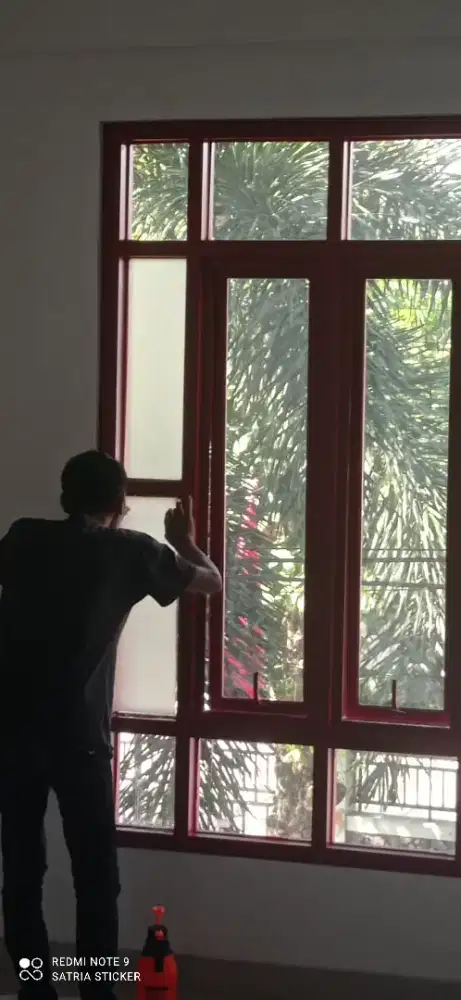 Stiker sunblast kaca film sticker buram ice blur kantor, hotel, gedung