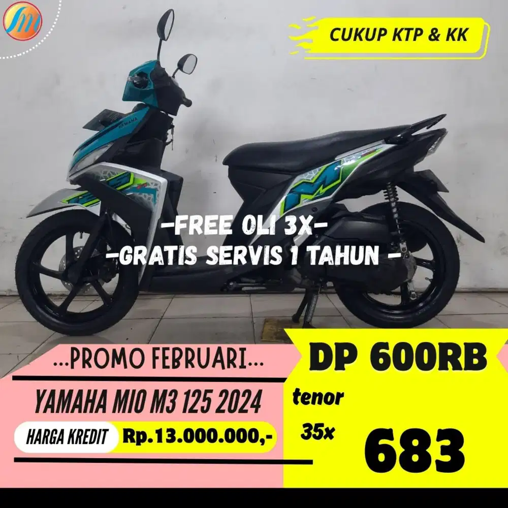 KREDIT MURAH ANGSURAN RINGAN YAMAHA MIO M3 2024 BERGARANSI FREE OLI 3X