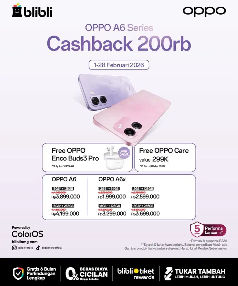 OPPO A6 FREE ENCO BUDS3